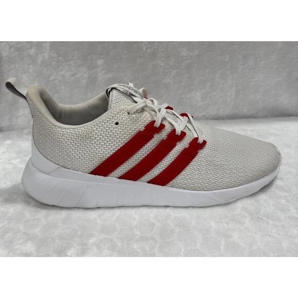 Adidas Questar Shoes Mens 10.5 Cloudfoam White/Red Mesh Sneakers Running FV9067 - Picture 1 of 16